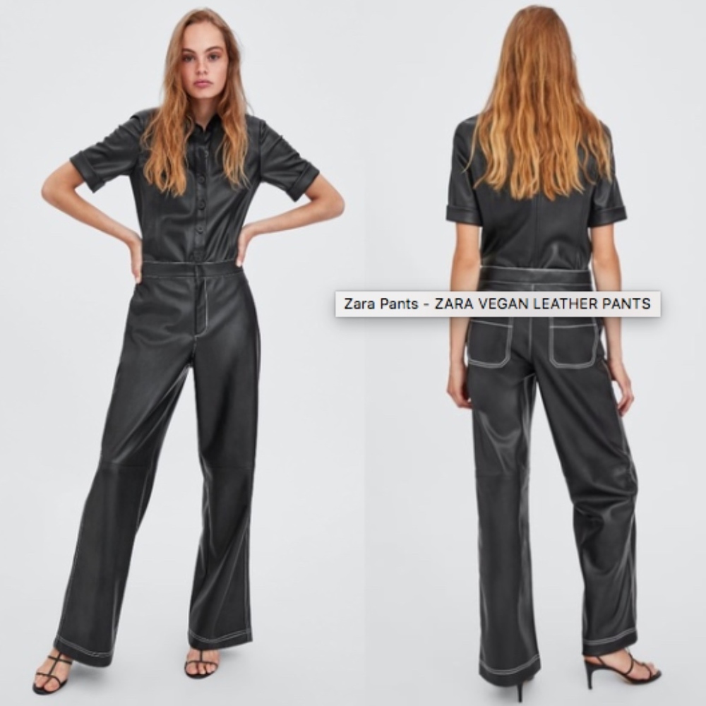 NWT Leather Pants- Zara- Vegan Leather